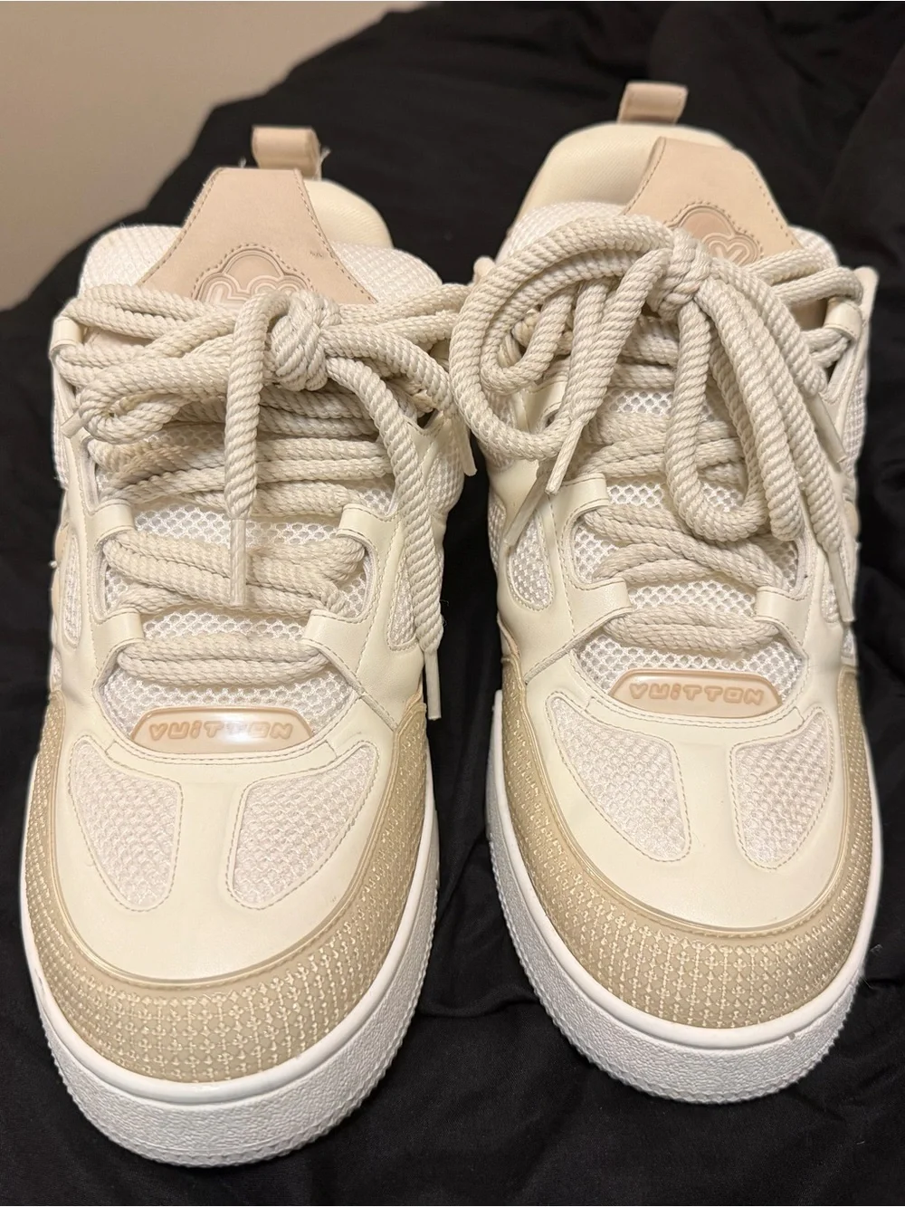 Louis Vuitton Cream & Beige Low-Top Sneakers